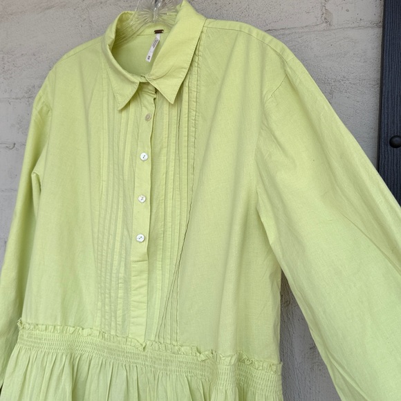 Free People Billie Mini Dress Lime Glo Green Size Medium - Picture 6 of 12